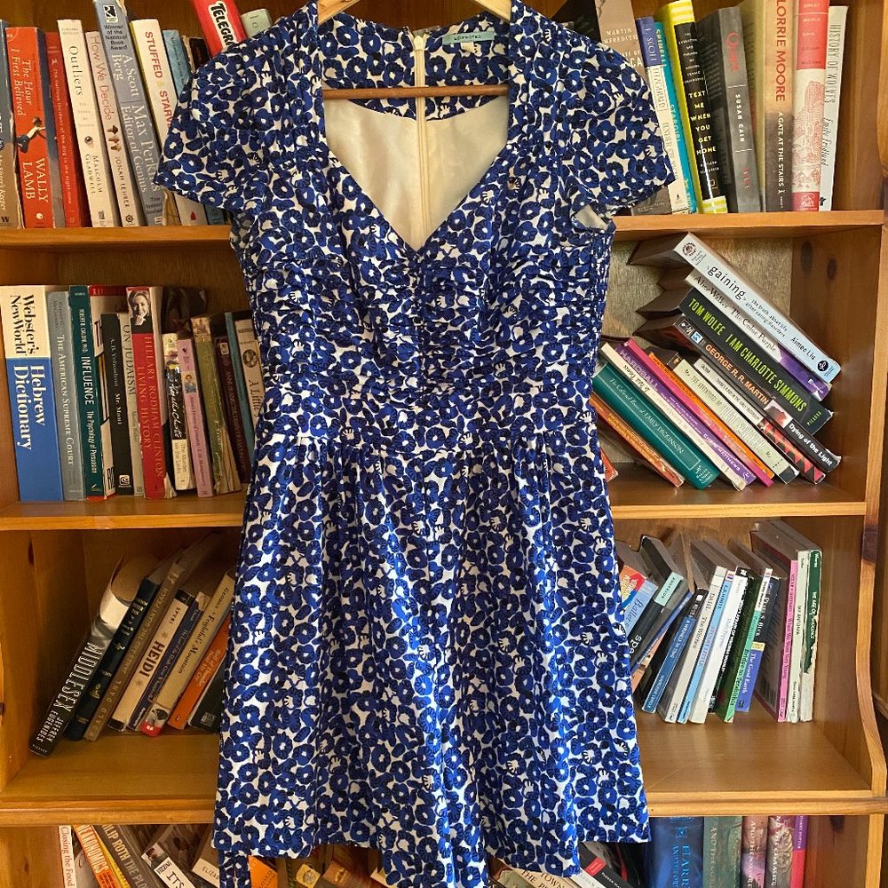 Anthropologie Royal Blue Short-sleeve Romper